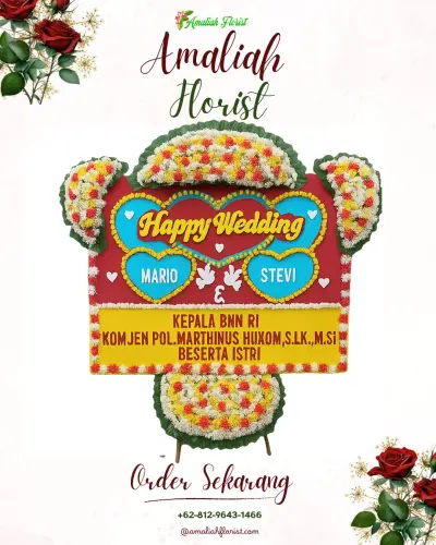 Karangan Papan Bunga Pernikahan di Bojen